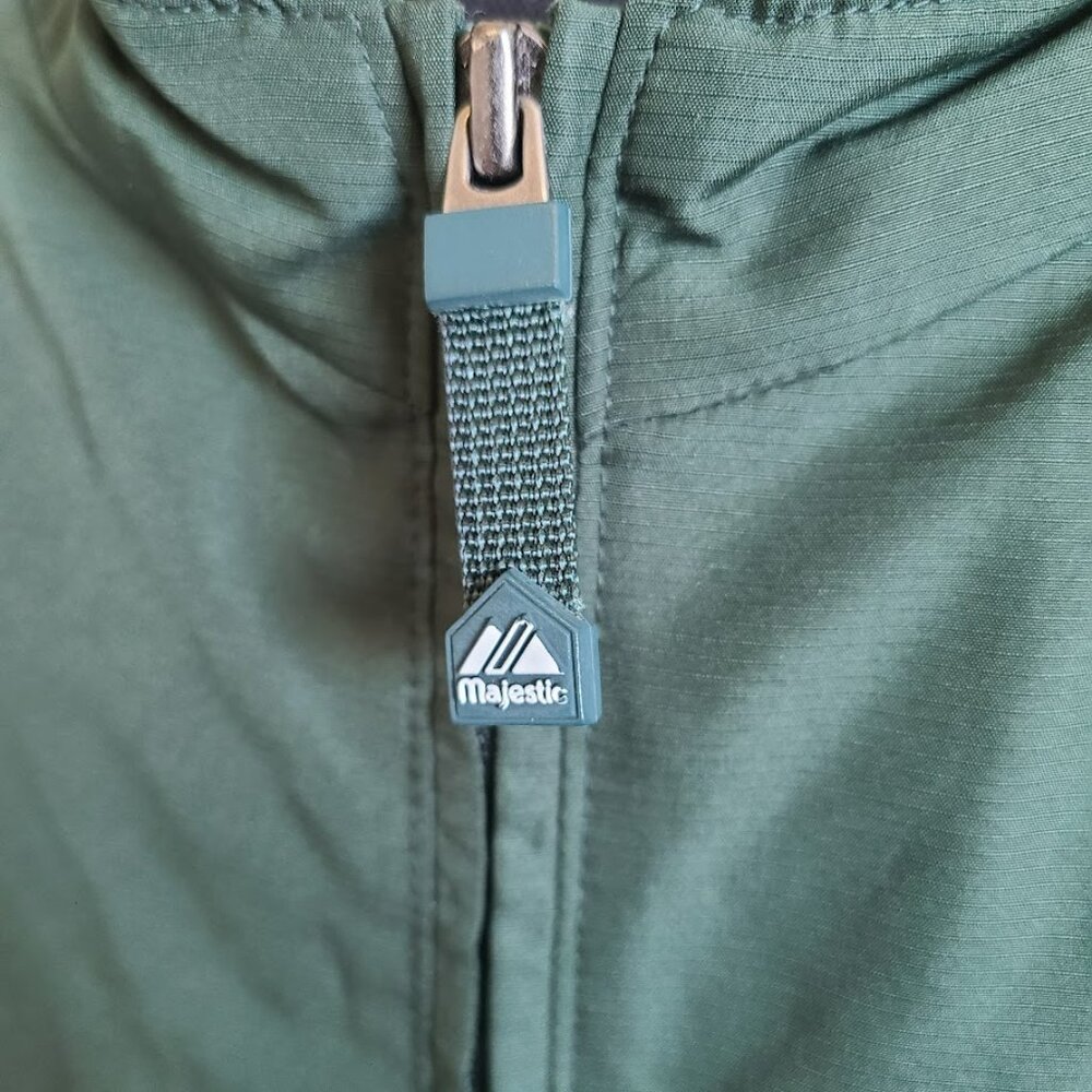 Majestic Athletic Adult Cool Base Convertible Gamer Jacket Windbreaker XL Green - Picture 12 of 12